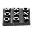 thumbnail image 1 of DecMode 6" x 1" Black Marble Tic Tac Toe Small Game Set with Silver Metal Accents, 1-Piece, 1 of 14