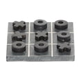 thumbnail image 1 of DecMode 6" x 1" Black Marble Tic Tac Toe Game Set with Silver Metal Accents, 1-Piece, 1 of 9