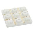 thumbnail image 1 of DecMode 6" x 1" White Marble Tic Tac Toe Small Game Set with Gold Metal Inlay, 1-Piece, 1 of 13