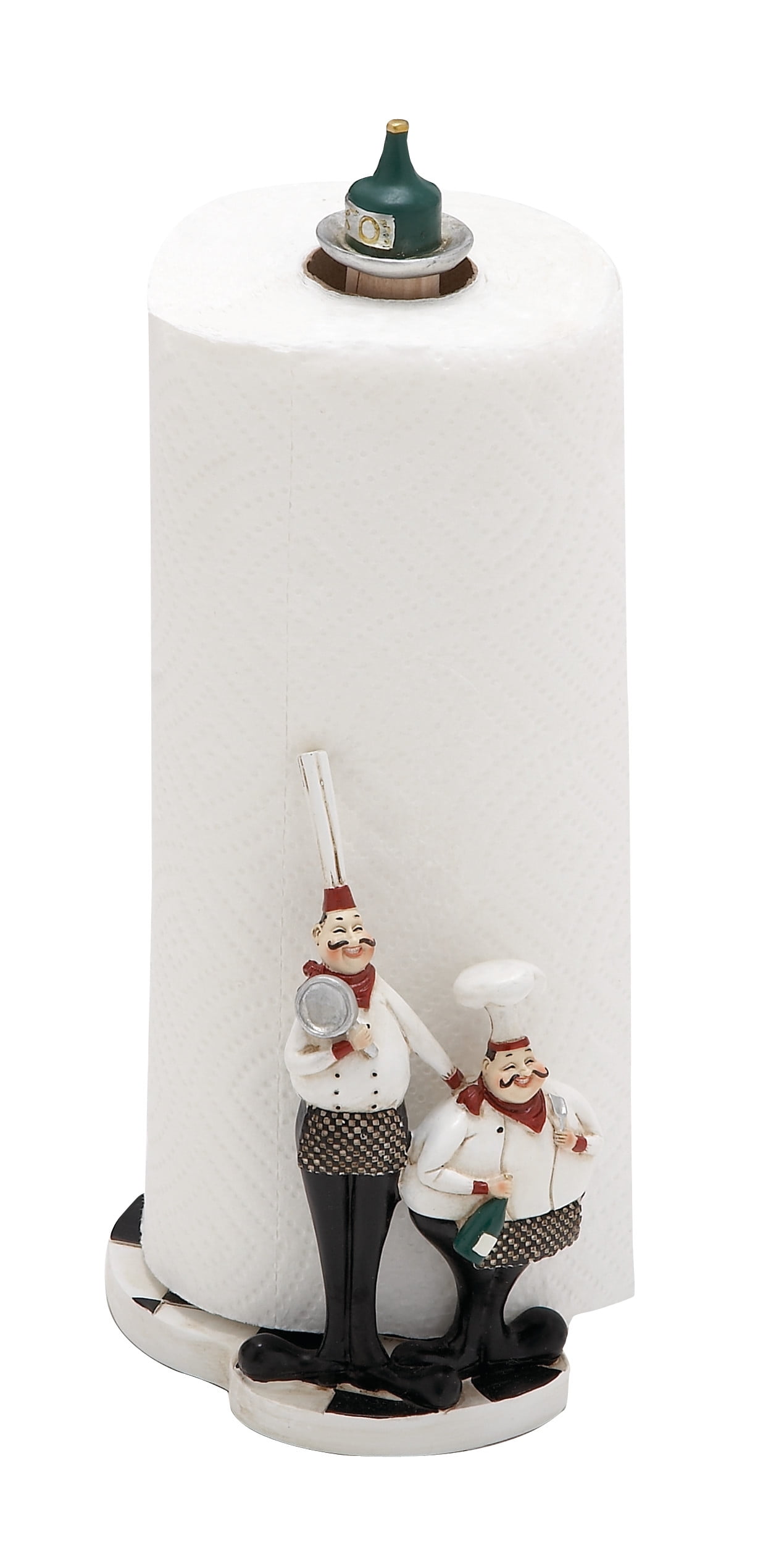 DecMode 6" x 13" White Polystone Chef Paper Towel Holder, 1Piece