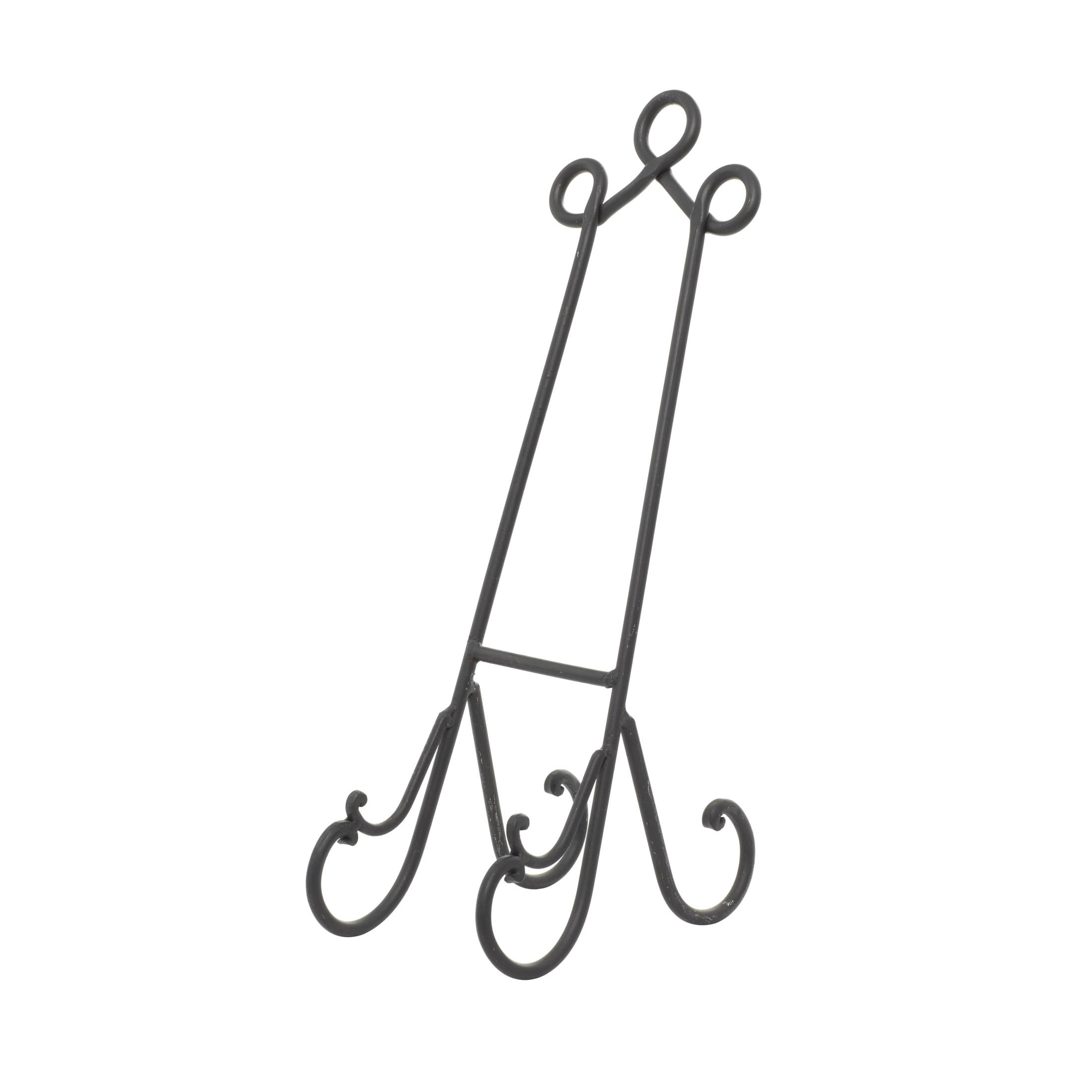 DecMode 6" x 18" Black Metal Tabletop Arched Scroll Easel, 1-Piece
