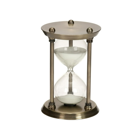 DecMode 6" x 9" Brass Metal Hourglass Sand Timer, 1-Piece