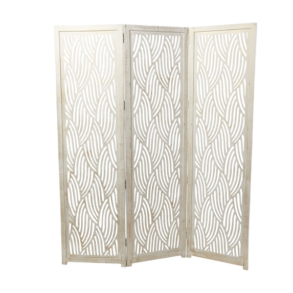 White Rctangular Divder DecMode 3 Panel Room Divider Screen - White Wooden Partition - Walmart.com