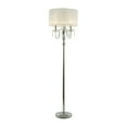 thumbnail image 1 of DecMode 63" 3 Light Silver Floor Lamp with White Microfiber Shade, 1 of 10