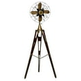 thumbnail image 1 of DecMode 63" 4 Light Vintage Fan Brown Floor Lamp with Black Metal Shade, 1 of 8