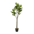 thumbnail image 1 of DecMode 63" Artificial Fiddle Leaf Tree in Realistic Leaves and Black Melamine Pot, 1 of 9