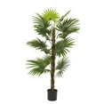 thumbnail image 1 of DecMode 65" Artificial Livistona Palm Tree in Realistic Leaves and Black Plastic Pot, 1 of 9