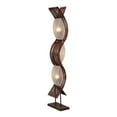 thumbnail image 1 of DecMode 67" 3 Light Wavy Tribal Brown Floor Lamp with Cream Shell Shade, 1 of 12
