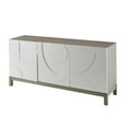 thumbnail image 1 of DecMode 68" x 32" White Wooden Geometric 3 Door and 1 Interior Drawer Sideboard, 1-Piece, 1 of 23
