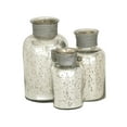 thumbnail image 1 of DecMode 7", 6", 5"H Silver Glass Decorative Jars, 3-Pieces, 1 of 9