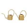 thumbnail image 1 of DecMode 7", 8"H Watering Can Gold Metal Planter (2 Count), 1 of 10