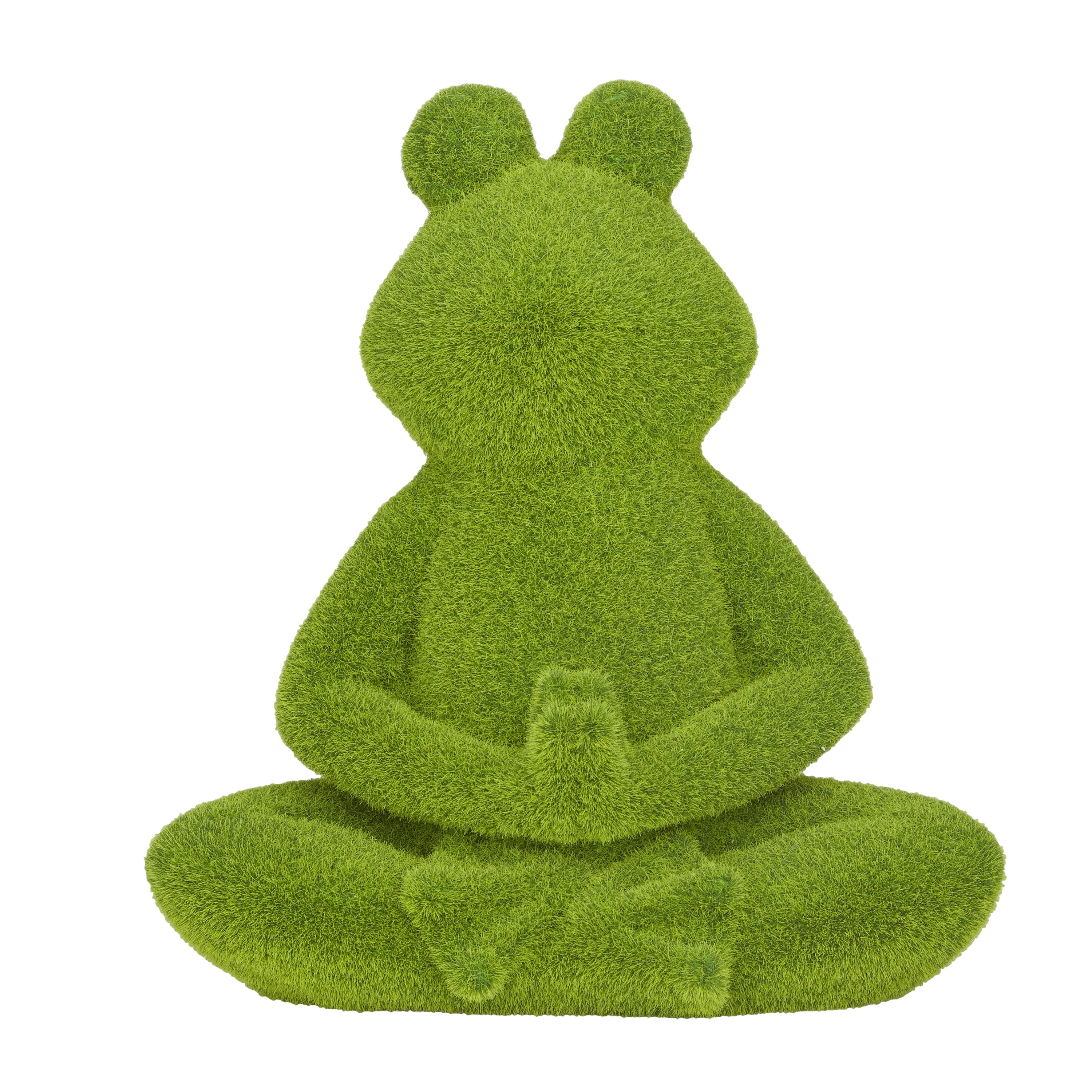 DecMode 7"W, 13"H MGO Eclectic Frog Garden Sculpture, Green, 1-Piece