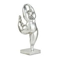thumbnail image 1 of DecMode 7"W, 21"H Polystone Modern People Sculpture, Silver, 1 of 10