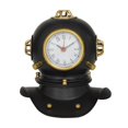 thumbnail image 1 of DecMode Black Brass Metal Diver helmet Decorative Clock, 8" x 7" x 8", 1 of 5