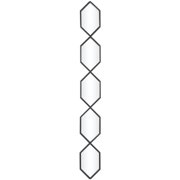 DecMode 7" x 59" Black Slim Stacked Chain 5 Layer Geometric Wall Mirror with Trellis Pattern