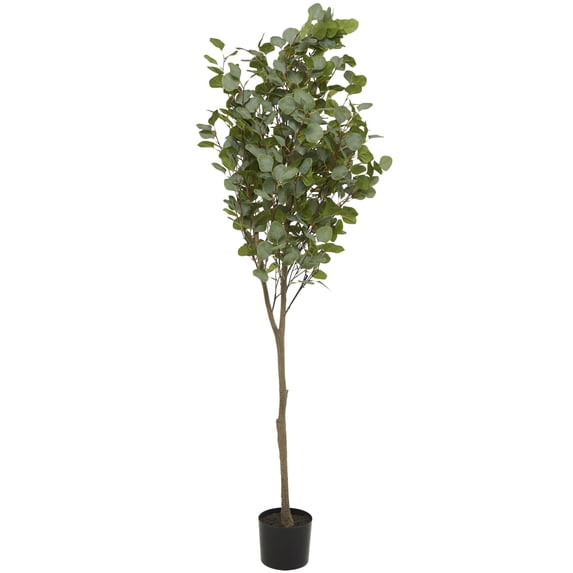 DecMode 70" Artificial Eucalyptus Tree in Realistic Leaves and Black Pot