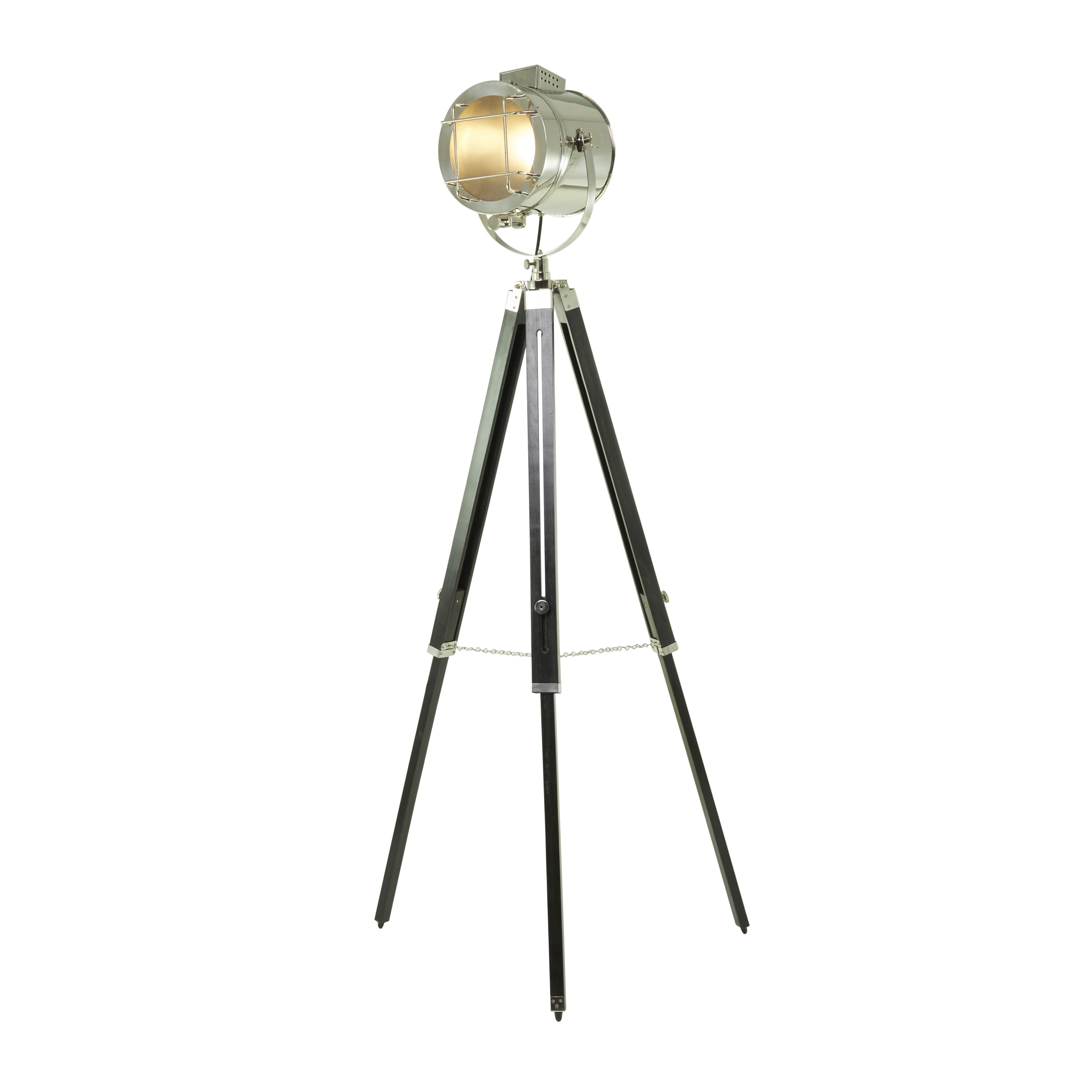 DecMode 70" Spotlight Black Floor Lamp with Silver Metal Shade