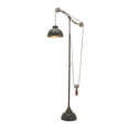 thumbnail image 1 of DecMode 79" Pulley Black Floor Lamp with Black Metal Shade, 1 of 15