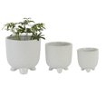 thumbnail image 1 of DecMode White Ceramic Indoor Outdoor Planter, Set of 3 8", 6", 5"H, 1 of 8