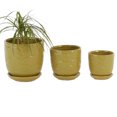 thumbnail image 1 of DecMode 8", 6", 5"H Indoor Outdoor Yellow Ceramic Planter with Attached Saucer (3 Count), 1 of 8