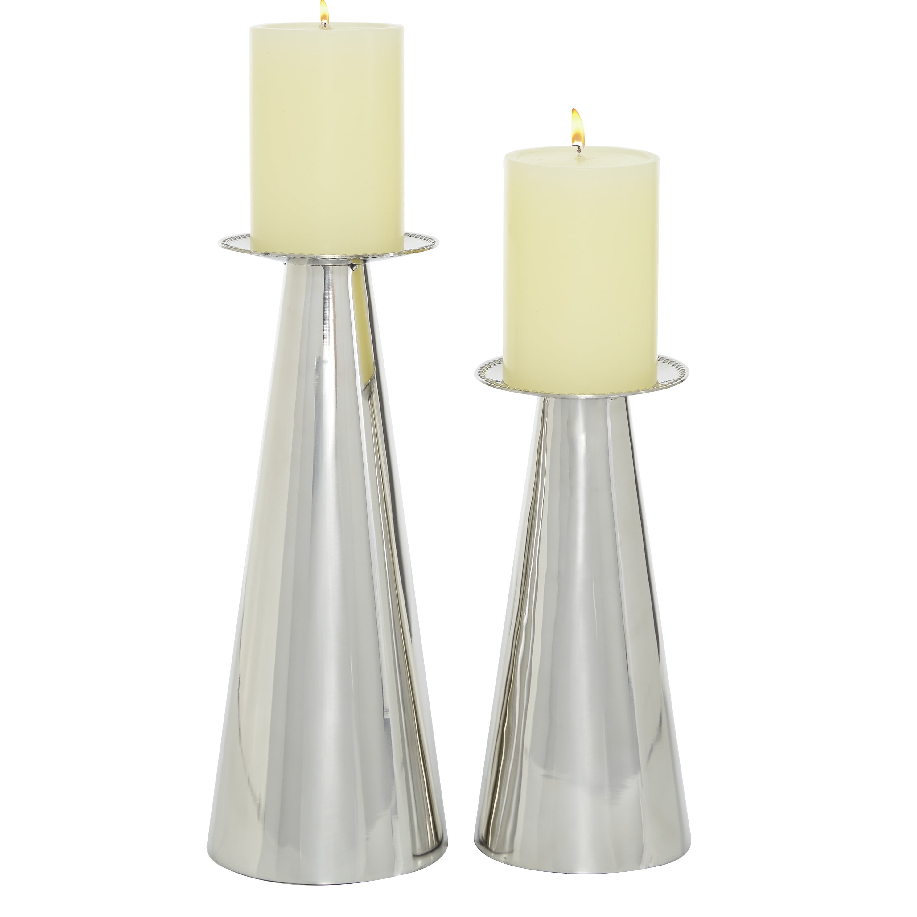 DecMode 8.75", 11"H Modern Wall Sconce, Silver, 2 - Pieces
