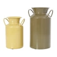 thumbnail image 1 of DecMode 8", 8"H Jug Multi Colored Metal Vase with Handles, Set of 2, 1 of 10