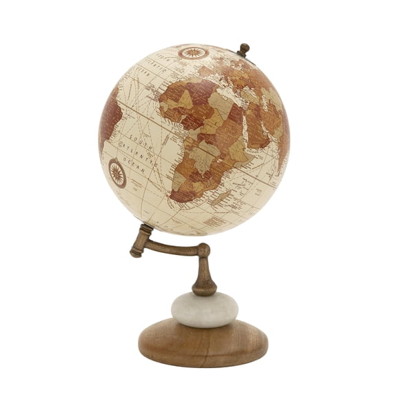 DecMode 8" Cream World Map Globe