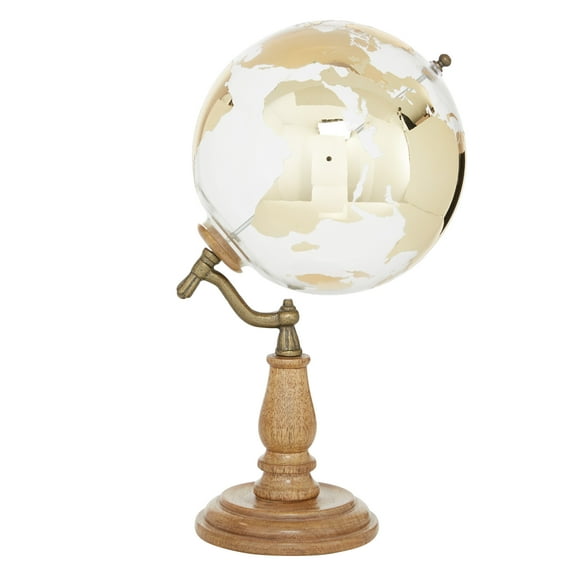 DecMode 8" Gold Globe with Tiered Base