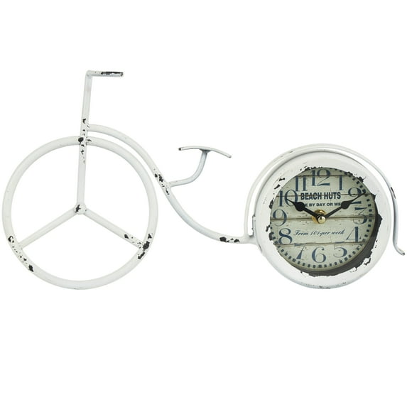 DecMode 8 In. White Farmhouse Analog Clock