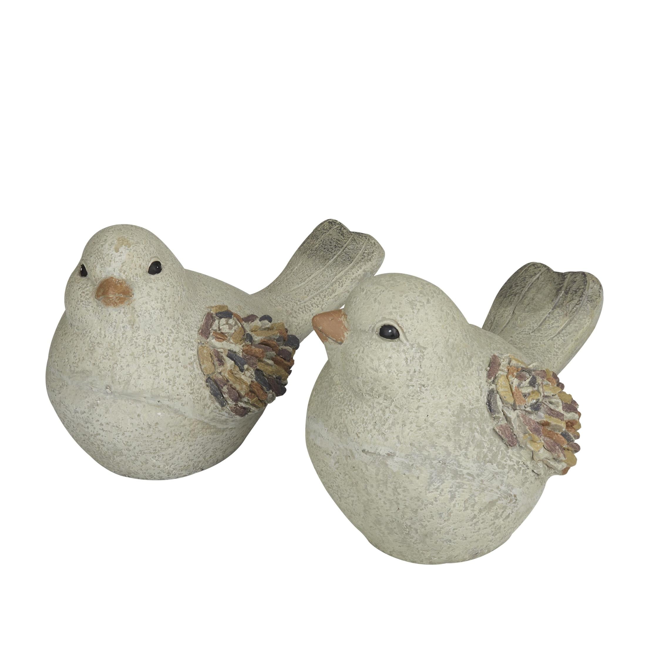 DecMode 8" Indoor Outdoor Bird Garden Sculpture (2 Pack)