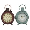 thumbnail image 1 of DecMode 8" Multi Colored Metal Airplane Stop Watch Style Clock, Set of 2, 1 of 9