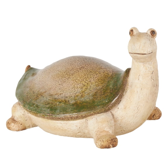 DecMode 8" Turtle Garden Sculpture with Green Shell