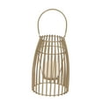 thumbnail image 1 of DecMode 8"W, 12"H Metal Contemporary Candle Lantern, Gold, 1 - Piece, 1 of 7