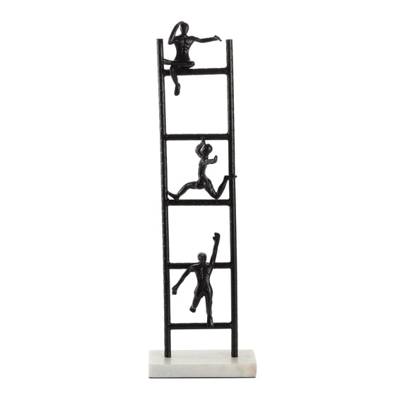 DecMode 8"W, 26"H Metal Contemporary Geometric Sculpture, Black
