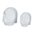 thumbnail image 1 of DecMode 8"W, 7"H Stoneware Contemporary Sculpture, White, 2-Piece, 1 of 8