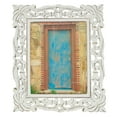 thumbnail image 1 of DecMode 8" x 10" Handmade Intricate Carved White Scroll Photo Frame, 1 of 7