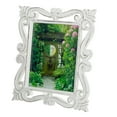 thumbnail image 1 of DecMode 8" x 10" Handmade Intricate Carved White Scroll Photo Frame, 1 of 11