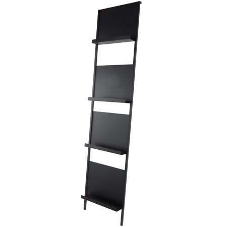 DecMode 84" Black Metal 4 Slot Tall Magazine Rack Holder