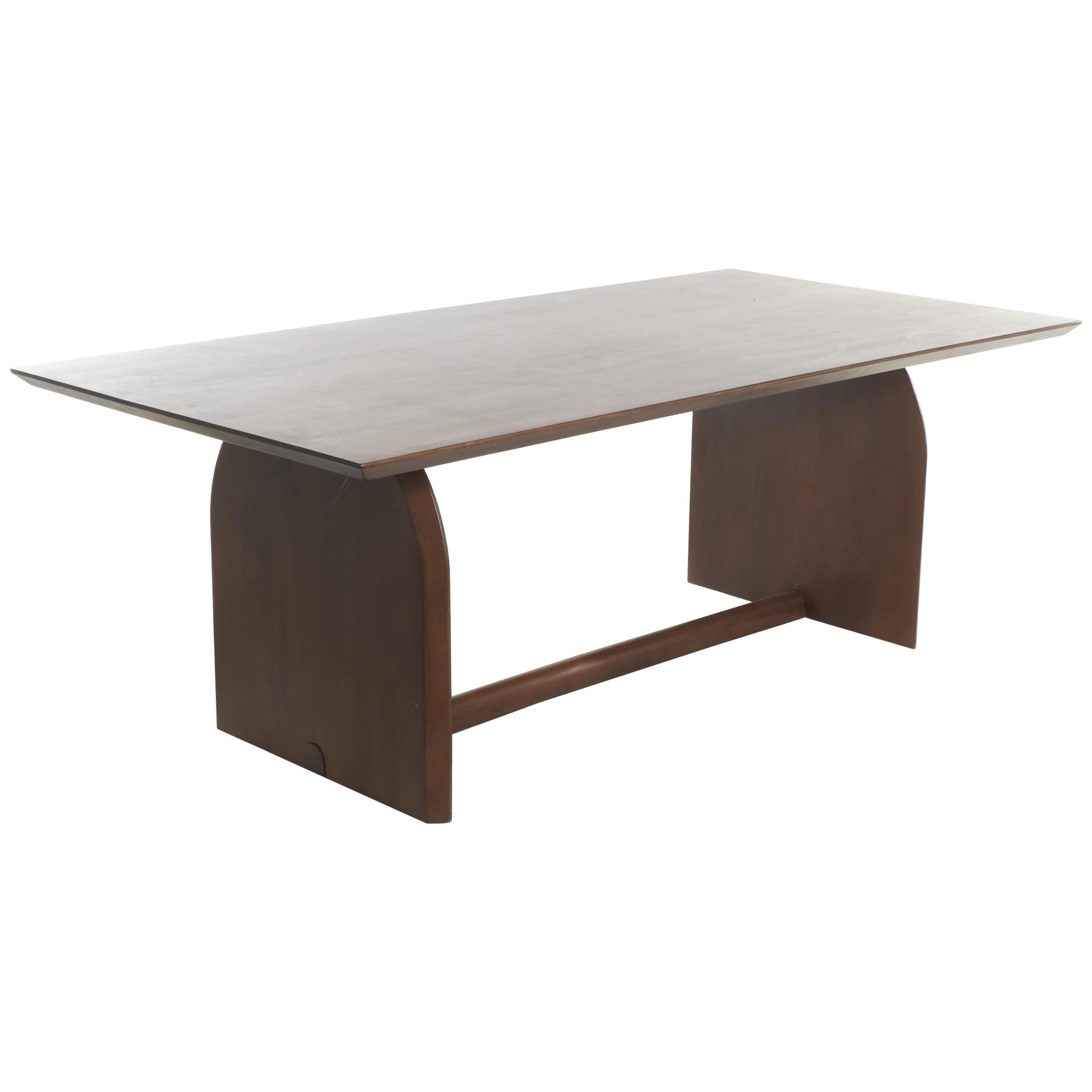 DecMode 84" x 30" Brown Mango Wood Mid Century Modern Dining Table with Arched Legs, 1-Piece