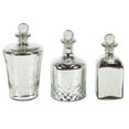 thumbnail image 1 of DecMode 9", 10", 11"H Silver Glass Decorative Jars, 3-Pieces, 1 of 9
