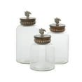thumbnail image 1 of DecMode 9", 10", 12"H Glass Decorative Jar, Clear, 3 - Pieces, 1 of 7