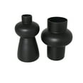 thumbnail image 1 of DecMode 9", 10"H Black Glass Vase with Various Shapes and Wide Rounded Centers, Set of 2, 1 of 13