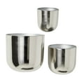 thumbnail image 1 of DecMode 9", 7", 6"H Round Silver Metal Indoor Outdoor Floating Wall Planter (3 Count), 1 of 7