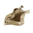 thumbnail image 1 of DecMode 9" Asymmetrical Abstract Textured Folded Leaf Gold Aluminum Metal Decorative Bowl, 1 of 9
