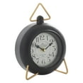 thumbnail image 1 of DecMode 9" Black Metal Clock with Gold Accents, 1 of 8