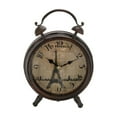 thumbnail image 1 of DecMode 9" Black Metal Eiffel Tower Clock with Bell Style Top, 1 of 8