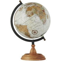 DecMode 9" Brown World Map Globe with Multicolored Continents