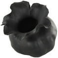thumbnail image 1 of DecMode 9" Abstract Wide Rounded Floral Shaped Black Ceramic Vase with Petal Rim, 1 of 9