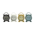 thumbnail image 1 of DecMode 9" Multi Colored Metal Bell Top Clock, Set of 4, 1 of 17