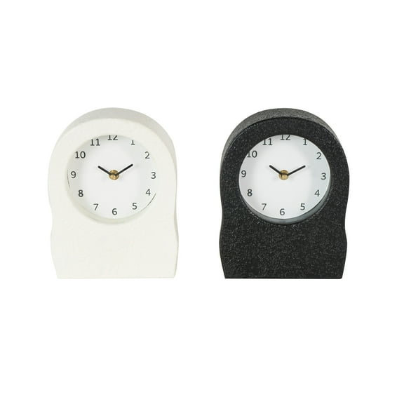DecMode 9" Multi Colored Metal Textured Clock with Gold Accents, Set of 2
